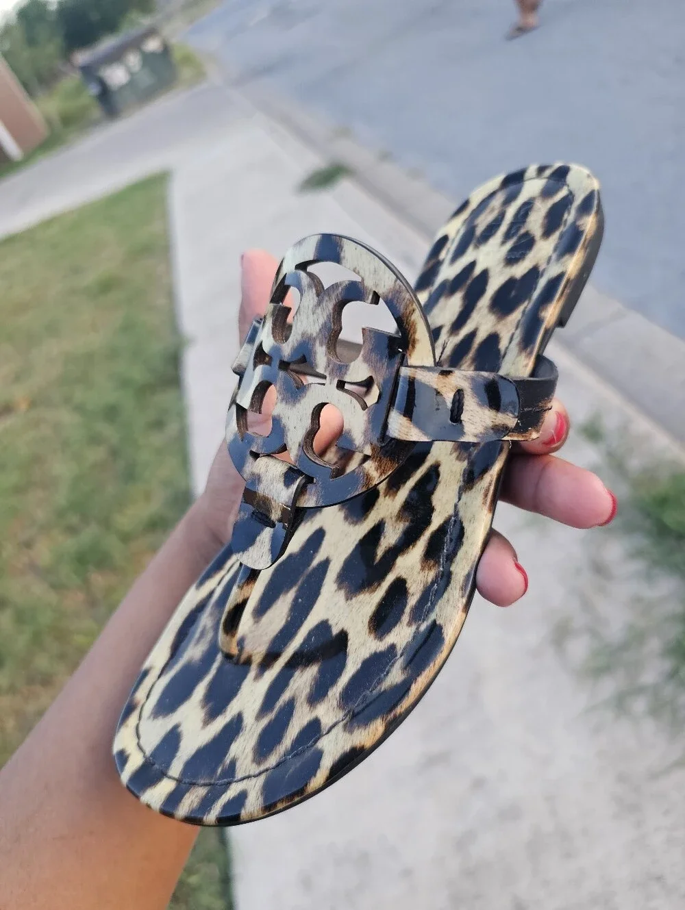 Tory Burch Leopard Print Belt with Black Logo Buckle